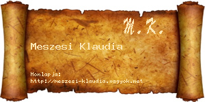 Meszesi Klaudia névjegykártya